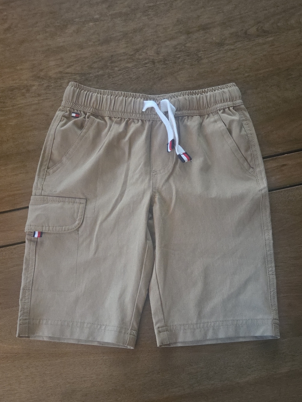 Tommy Hilfiger Tan Drawstring Cargo Shorts for Kids
